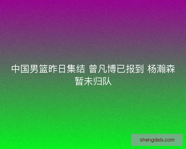 中国男篮昨日集结 曾凡博已报到 杨瀚森暂未归队