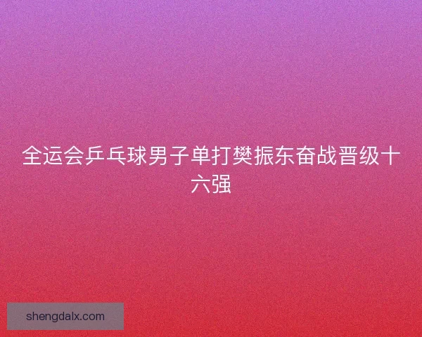 全运会乒乓球男子单打樊振东奋战晋级十六强